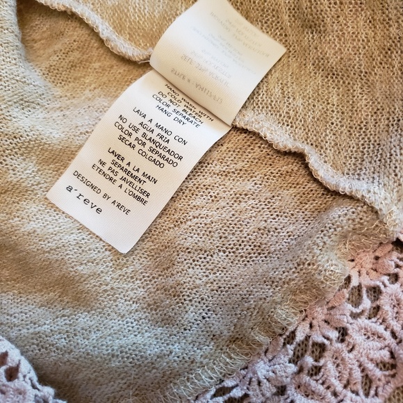 Altar'd State Small Oatmeal Crochet Trim Cardigan - Picture 7 of 7